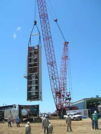 First ASU module lifted from ground - being moved to foundation
